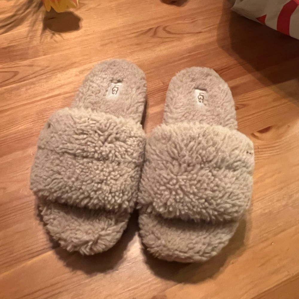 UGG Plush Cream Slippers